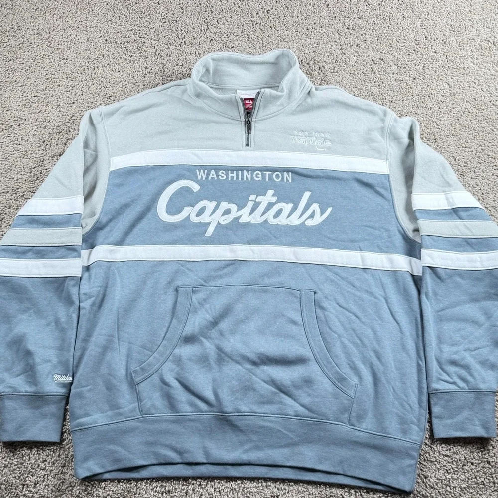 Washington Capitals NHL 1/4 Zip Sweatshirt Men 2XL NEW sportswear hockey gray